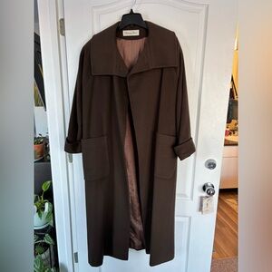 Vintage Dior Brown Lambswool Trench Coat